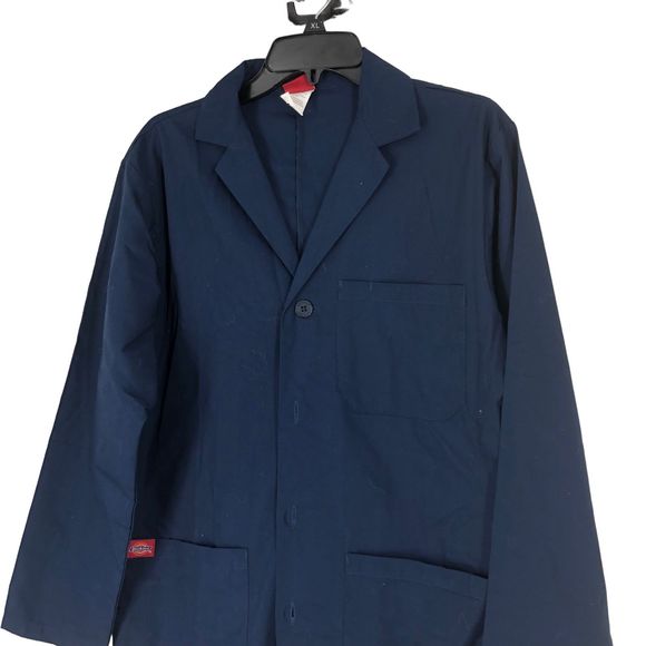 NWOT Dickies Navy Lab Jacket, Button Front, Large Front Pockets SZ XS - Picture 4 of 9